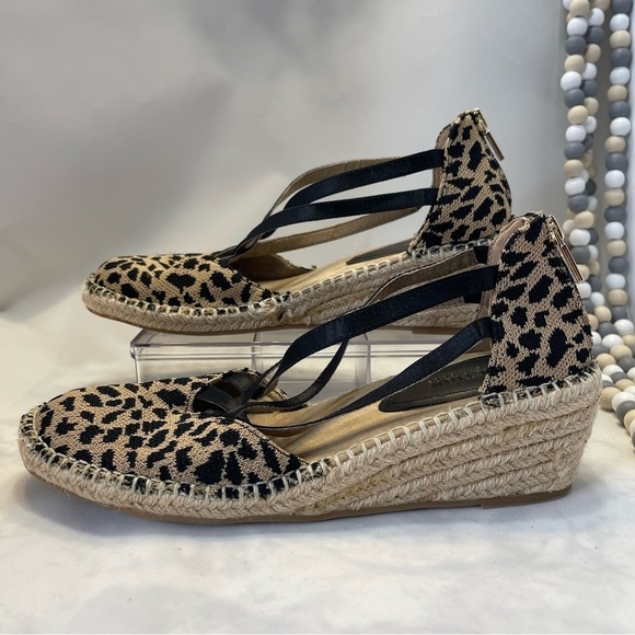 KenethCole REACTION Women's Clo Elastic woven Wedge Sandal Animal Print Size 8.5 - Picture 9 of 11